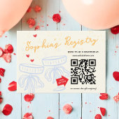 Sweet Modern Script Coquette Bow Registry Informatiekaartje