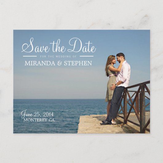 Sweet Modern Wedding Save the Date Foto Briefkaart (Voorkant)