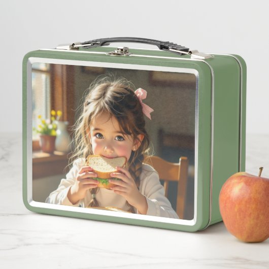 Sweet Modest Design Girl Eating a Sandwich (In situ)