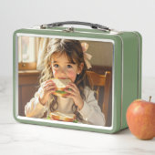 Sweet Modest Design Girl Eating a Sandwich (In situ)