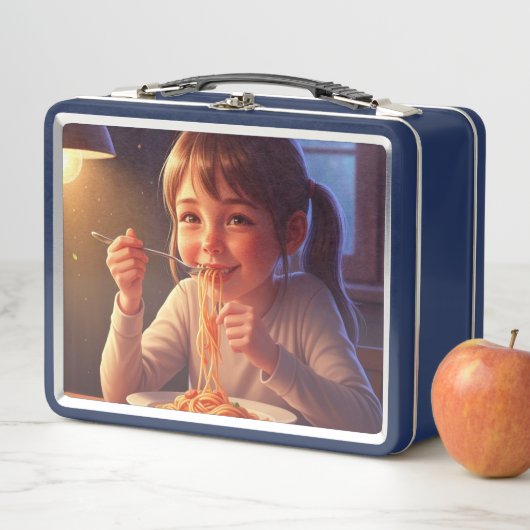 Sweet Modest Design – Jewish Girl Eating Pasta (In situ)