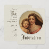 Sweet moeder en baby CC0980 Baptism Uitnodiging (Voorkant / Achterkant)