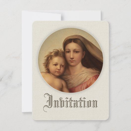 Sweet moeder en baby CC0980 Baptism Uitnodiging (Voorkant)