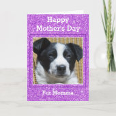 Sweet Moederdag Girly Glitter Custom Pet Photo Kaart (Voorkant)