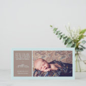 Sweet Moment Foto Baby Boy Geboorteaankondiging Aankondiging (Staand voorkant)