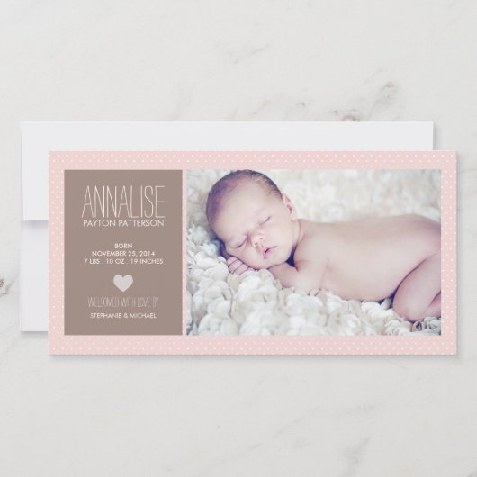 Sweet Moment Foto Baby Girl Geboorteaankondiging Aankondiging (Voorkant)
