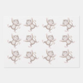 Sweet monkey baby shower pattern inpakpapier vel (Voorkant 2)