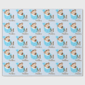 Sweet Monkey Baby shower Wrapping Paper Cadeaupapier (Vlak)