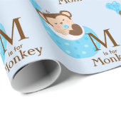 Sweet Monkey Baby shower Wrapping Paper Cadeaupapier (Rol Hoek)