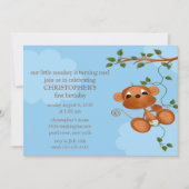 Sweet Monkey Kids Birthday Uitnodiging (Voorkant)