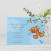 Sweet Monkey Kids Birthday Uitnodiging (Staand voorkant)