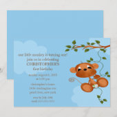 Sweet Monkey Kids Birthday Uitnodiging (Voorkant / Achterkant)