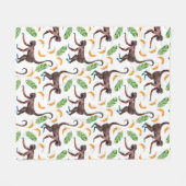 Sweet Monkeys Juggling Bananas Fleece Deken (Voorkant (Horizontaal))