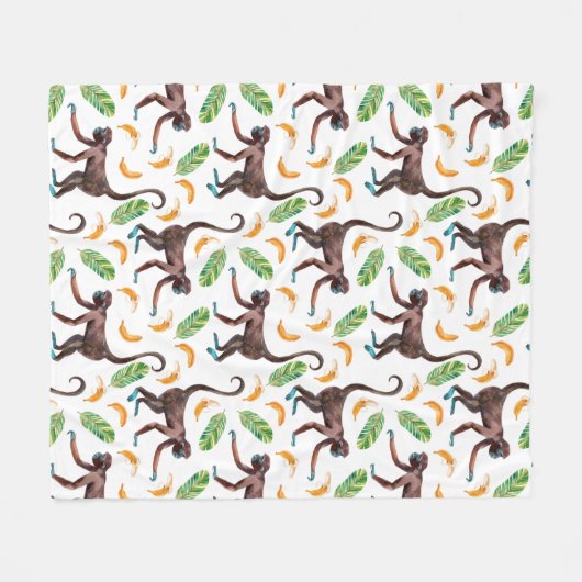 Sweet Monkeys Juggling Bananas Fleece Deken (Voorkant (Horizontaal))