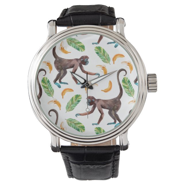 Sweet Monkeys Juggling Bananas Horloge (Voorkant)