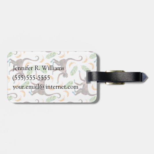 Sweet Monkeys Juggling Bananas | Monogram Bagagelabel (Achterkant horizontaal)