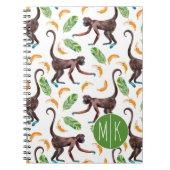 Sweet Monkeys Juggling Bananas | Monogram Notitieboek (Voorkant)