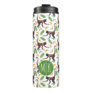 Sweet Monkeys Juggling Bananas   Monogram Thermosbeker