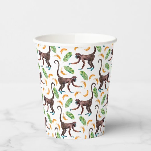 Sweet Monkeys Juggling Bananas Papieren Bekers (Links)