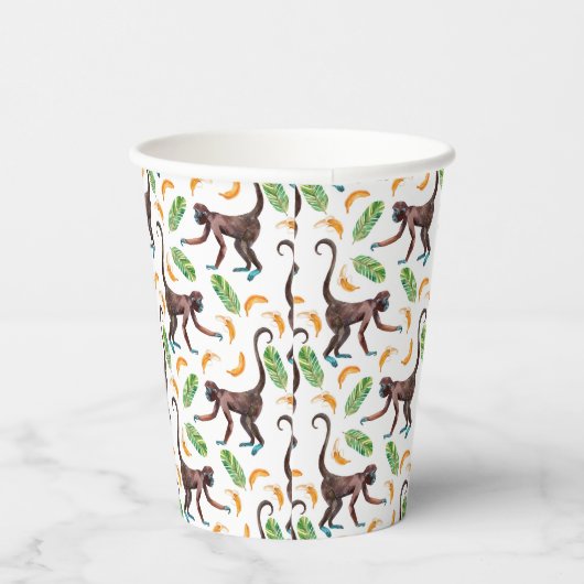 Sweet Monkeys Juggling Bananas Papieren Bekers (Rechts)