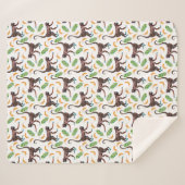 Sweet Monkeys Juggling Bananas Sherpa Deken (Voorkant (horizontaal))