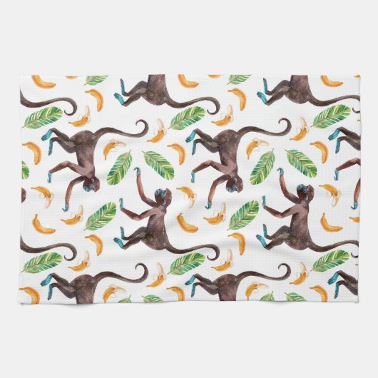 Sweet Monkeys Juggling Bananas Theedoek (Horizontaal)