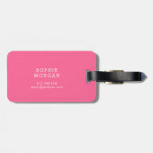 Sweet Monogram Baby Pink Gingham Bagagelabel (Achterkant horizontaal)