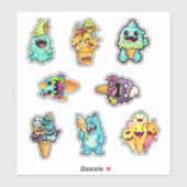 Sweet Monsters die Ice Cream Stickers pt 4 leuk vi (Vel)
