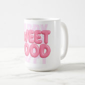 Sweet Mood Pink Bubble Lettering Schattigee esthet Koffiemok (Voorkant rechts)