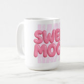 Sweet Mood Pink Bubble Lettering Schattigee esthet Koffiemok (Voorkant links)