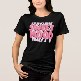 Sweet Mood Pink Bubble Lettering Schattigee esthet Tri-Blend Shirt