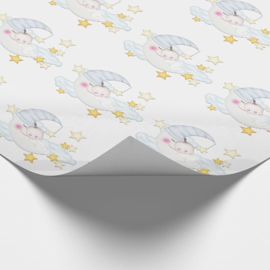 Sweet Moon Baby shower Cadeaupapier (Hoek)