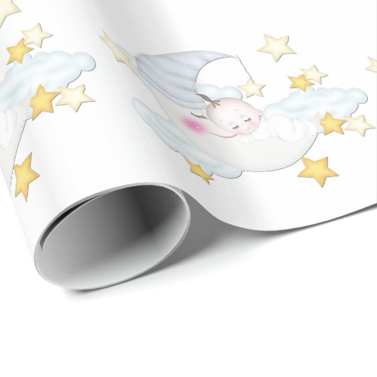 Sweet Moon Baby shower Cadeaupapier (Rol Hoek)