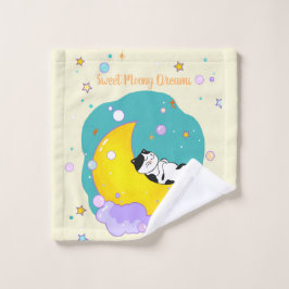 "Sweet Moony Dreams" Kat Slaap op maan Washandje
