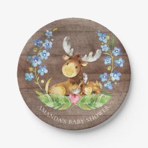Sweet Moose Baby shower 7" Bord
