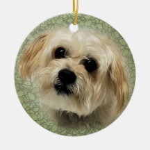 Sweet Morkie Puppy Dog Round Kerstversiering