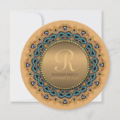 Sweet Moroccan Dinner Party Gold Invitation Kaart (Voorkant)