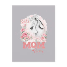 Sweet Mother and Child Watercolor Roses "Best Mom 