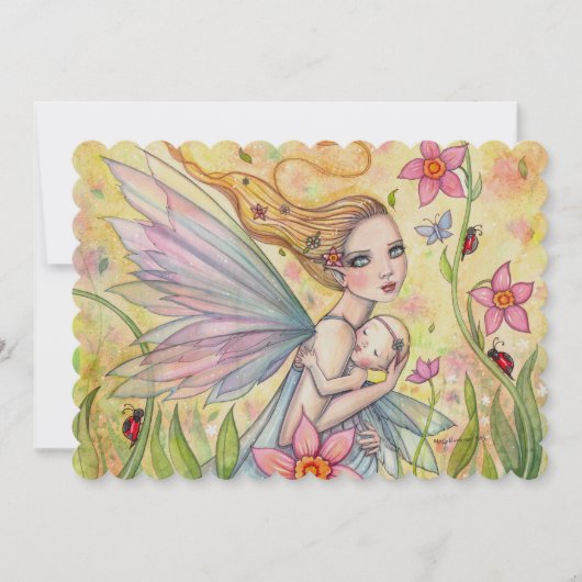 Sweet Mother en Baby Fairy Baby shower Uitnodigt Kaart (Voorkant)