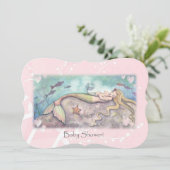 Sweet Mother en Baby Mermaid Baby shower nodigt ui Kaart (Staand voorkant)