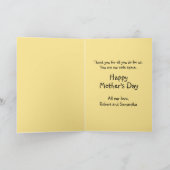 Sweet Mother Hen en Sleeping Chicks Moederdag Kaart (Binnen)