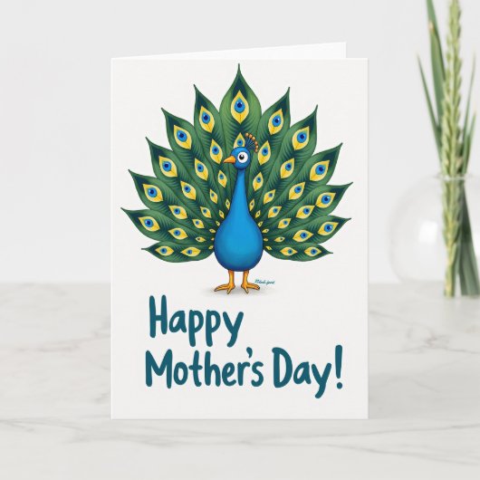 Sweet Mothers Day Peacock Card Kaart (Voorkant)
