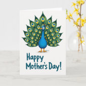 Sweet Mothers Day Peacock Card Kaart (Gele Bloem)