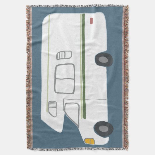 Sweet Motorhome Camper RV op diep blauw Deken (Voorkant Verticaal)