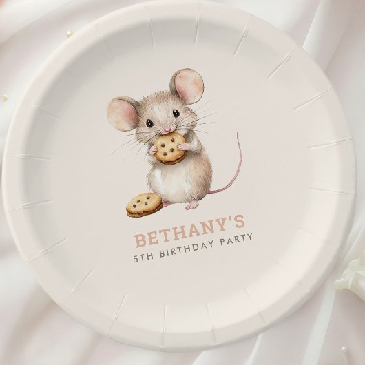 Sweet Mouse en Cookies Elke Leeftijd Verjaardagsfe Papieren Bordje
