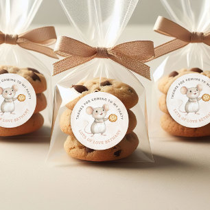 Sweet Mouse en Cookies Verjaardagsfeest Dank u Ronde Sticker