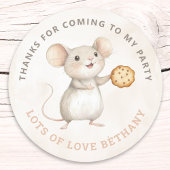 Sweet Mouse en Cookies Verjaardagsfeest Dank u Ronde Sticker