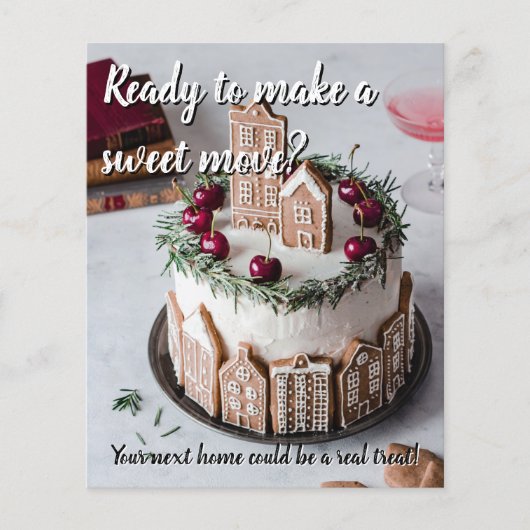 Sweet Move Real Estate Xmas Mailer gingerbread Flyer (Voorkant)