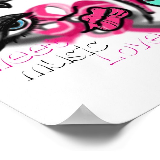 Sweet Music Love Grafitti Couture ist Poster (Hoek)