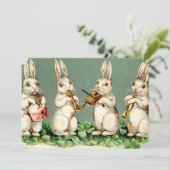 Sweet Musical Bunnies Easter Brunch Kaart (Staand voorkant)
